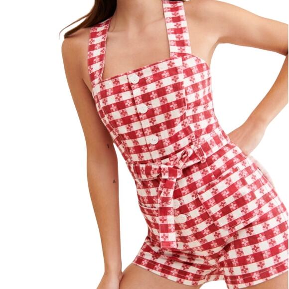Rachel Antonoff Daisy Gingham Tablecloth Romper Size 2 - Picture 1 of 8